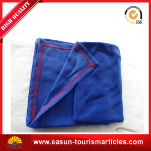 Promotional Cheap Embroidered Airline Ribbed Fleece Blankets