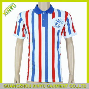 2016 Fashion Vertical Stripe Casual Customized Mens Polo Shirt