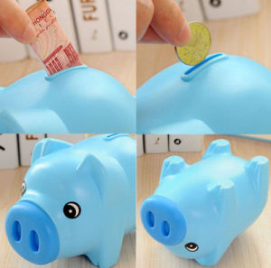 Piggy Bank Coin Money Cash Collectible Plastic Savings Pig Toy Safe Box